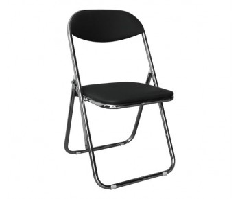STAR Καρέκλα Πτυσσόμενη Μέταλλο Χρώμιο, Pu Μαύρο