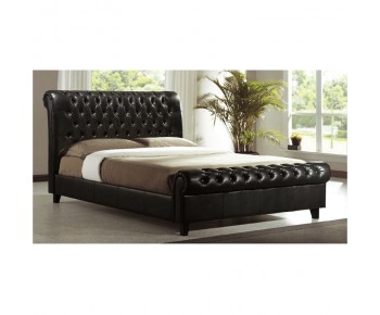 HARMONY Κρεβάτι Διπλό για Στρώμα 160x200cm, PU Σκούρο Καφέ