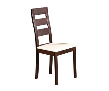 MILLER Καρέκλα Οξιά Σκούρο Καρυδί, PVC Εκρού