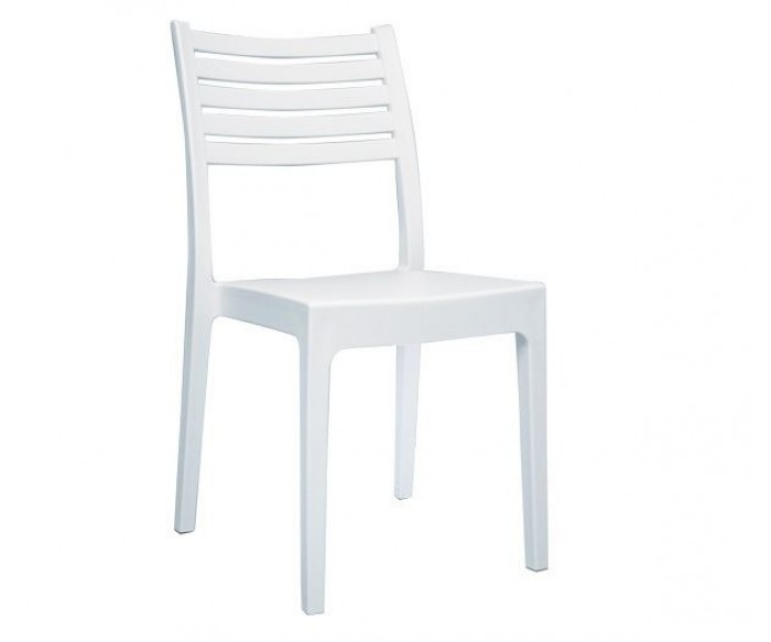 OLIMPIA Καρέκλα Τραπεζαρίας Κήπου Στοιβαζόμενη, PP - UV Protection, Απόχρωση Άσπρο