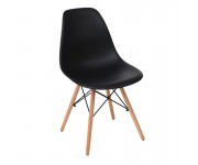 ART Wood Kαρέκλα Τραπεζαρίας - Κουζίνας, Πόδια Οξιά, Κάθισμα PP Μαύρο - 1 Step K/D - Pro