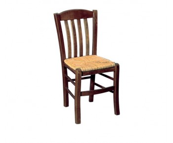 CASA Καρέκλα Οξιά Βαφή Εμποτισμού Καρυδί, Κάθισμα Ψάθα