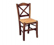 METRO Καρέκλα Οξιά Βαφή Εμποτισμού Καρυδί, Κάθισμα Ψάθα