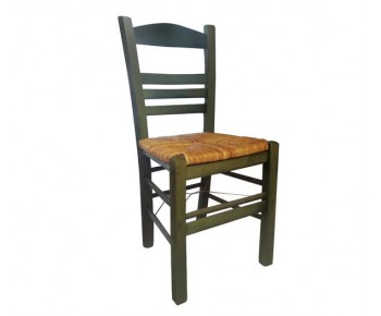 ΣΙΦΝΟΣ Καρέκλα Οξιά Βαφή Εμποτισμού Ανιλίνη Πράσινο, Κάθισμα Ψάθα