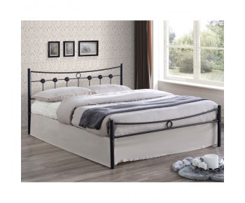 DUGAN Κρεβάτι Διπλό, για Στρώμα 140x190cm, Μέταλλο Βαφή Μαύρo