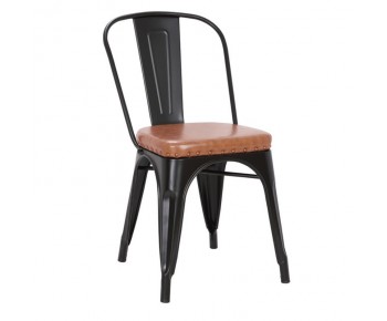 RELIX Καρέκλα-Pro, Μέταλλο Βαφή Μαύρο Matte, Pu Camel