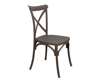 DESTINY Καρέκλα Πολυπροπυλένιο (PP), Απόχρωση Καφέ Mocha, Στοιβαζόμενη