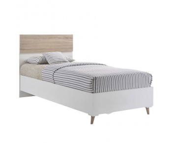 ALIDA Κρεβάτι Μονό για Στρώμα 90x200cm, Απόχρωση Sonoma - Άσπρο