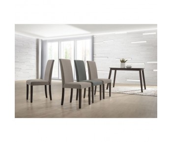 OPTIMAL Set Τραπεζαρία Σαλόνι- Κουζίνα: Τραπέζι + 4 Καρέκλες Απόχρωση G.Walnut, Ύφασμα Μπεζ