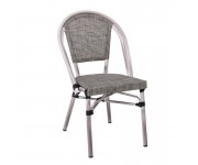 COSTA Καρέκλα Dining Αλουμινίου, Απόχρωση Antique Grey -Textilene Μπεζ