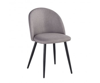 BELLA Καρέκλα Τραπεζαρίας, Μέταλλο Βαφή Μαύρο, Ύφασμα Απόχρωση Sand Grey