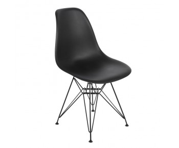 ART Καρέκλα Τραπεζαρίας Μέταλλο Βαφή Μαύρο - PP Μαύρο