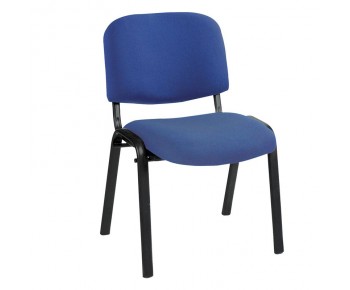 SIGMA Καρέκλα Στοιβαζόμενη Γραφείου Επισκέπτη, Μέταλλο Βαφή Μαύρο, Ύφασμα Μπλε