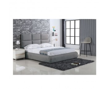 MAXIM Κρεβάτι Διπλό, για Στρώμα 180x200cm, Ύφασμα Γκρι
