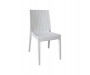 DAFNE Καρέκλα Τραπεζαρίας Κήπου Στοιβαζόμενη, PP Rattan Look UV Protection, Άσπρο