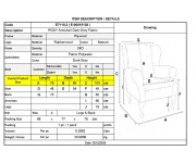 ROSY Πολυθρόνα - Μπερζέρα Φυσικό, Ύφασμα Ανθρακί