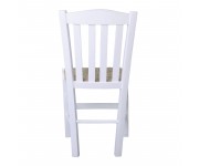 CASA Καρέκλα Οξιά Βαφή Εμποτισμού Λάκα Άσπρο, Κάθισμα Ψάθα