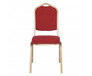 HILTON Καρέκλα Μέταλλο Βαφή Light Gold, Ύφασμα Κόκκινο