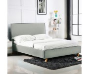 MORISSON Κρεβάτι Διπλό, για Στρώμα 160x200cm, Ύφασμα Ανοιχτό Γκρι