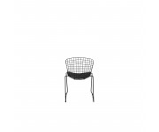 SAXON Καρέκλα Στοιβαζόμενη Μέταλλο Βαφή Μαύρο, Μαξιλάρι Μαύρο