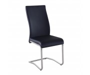 BENSON Καρέκλα Μέταλλο Χρώμιο, PVC Μαύρο