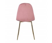 CELINA Καρέκλα Χρώμιο Χρυσό, Velure Antique Pink