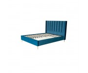PASSION  Κρεβάτι Διπλό για Στρώμα 160x200cm, Ύφασμα Velure Απόχρωση Μπλε