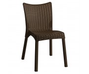 DORET Καρέκλα Στοιβαζόμενη PP  Καφέ Σκούρο, με πόδι αλουμινίου