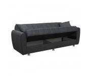 SYDNEY Καναπές – Κρεβάτι με Αποθηκευτικό Χώρο, 3Θέσιος Ύφασμα Σκούρο Γκρι