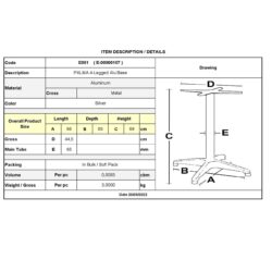 PALMA Βάση Τραπεζιού 4-Νυχη, Αλουμίνιο Απόχρωση Shiny Silver (2,30kg) - Image 3