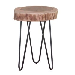 FUEGO Τραπεζάκι Σαλονιού Καθιστικού, Μέταλλο Βαφή Μαύρο, Ξύλο Ακακία Φυσικό - Image 2