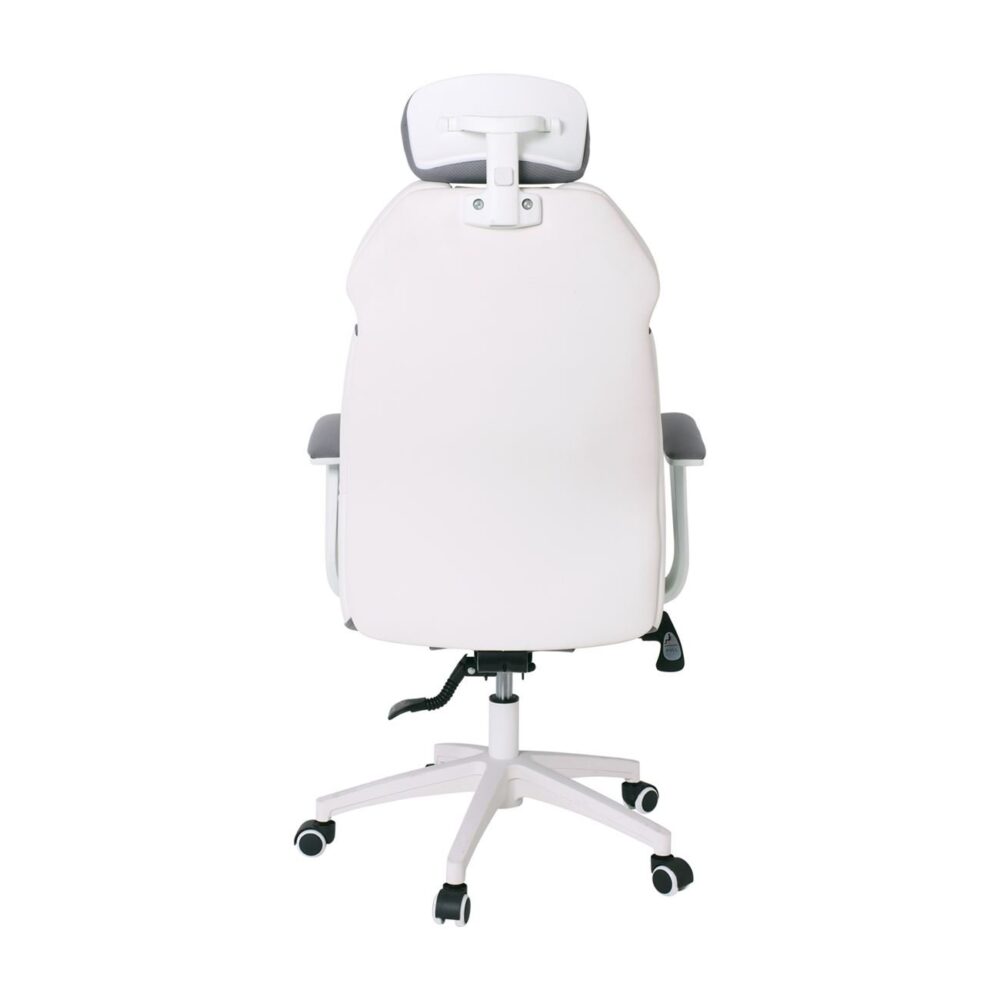 BF8300 Πολυθρόνα Γραφείου Διευθυντή, Microfiber Γκρι PU Άσπρο - Image 5