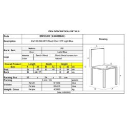 ART Wood Καρέκλα Τραπεζαρίας - Κουζίνας, Πόδια Οξιά, Κάθισμα PP Σιέλ - 1 Step K/D - Image 7