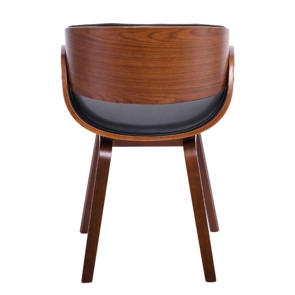 JOY-W Πολυθρόνα Τραπεζαρίας Καρυδί, Pu Μαύρο - Image 4