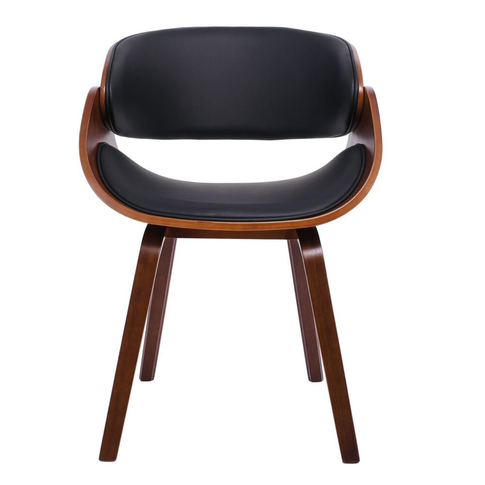 JOY-W Πολυθρόνα Τραπεζαρίας Καρυδί, Pu Μαύρο - Image 5