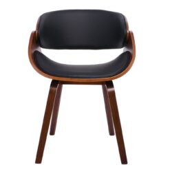 JOY-W Πολυθρόνα Τραπεζαρίας Καρυδί, Pu Μαύρο - Image 5