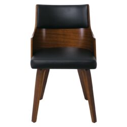 EMERSON Πολυθρόνα Καρυδί - Pu Μαύρο - Image 3