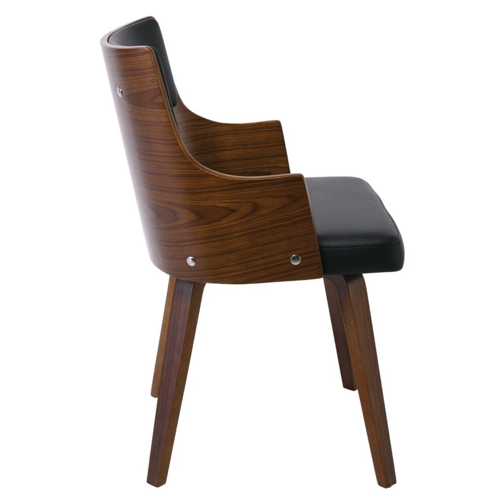 EMERSON Πολυθρόνα Καρυδί - Pu Μαύρο - Image 4