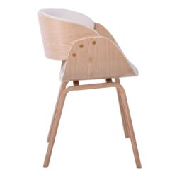 JOY-W Πολυθρόνα Τραπεζαρίας Φυσικό, Pu Άσπρο - Image 3