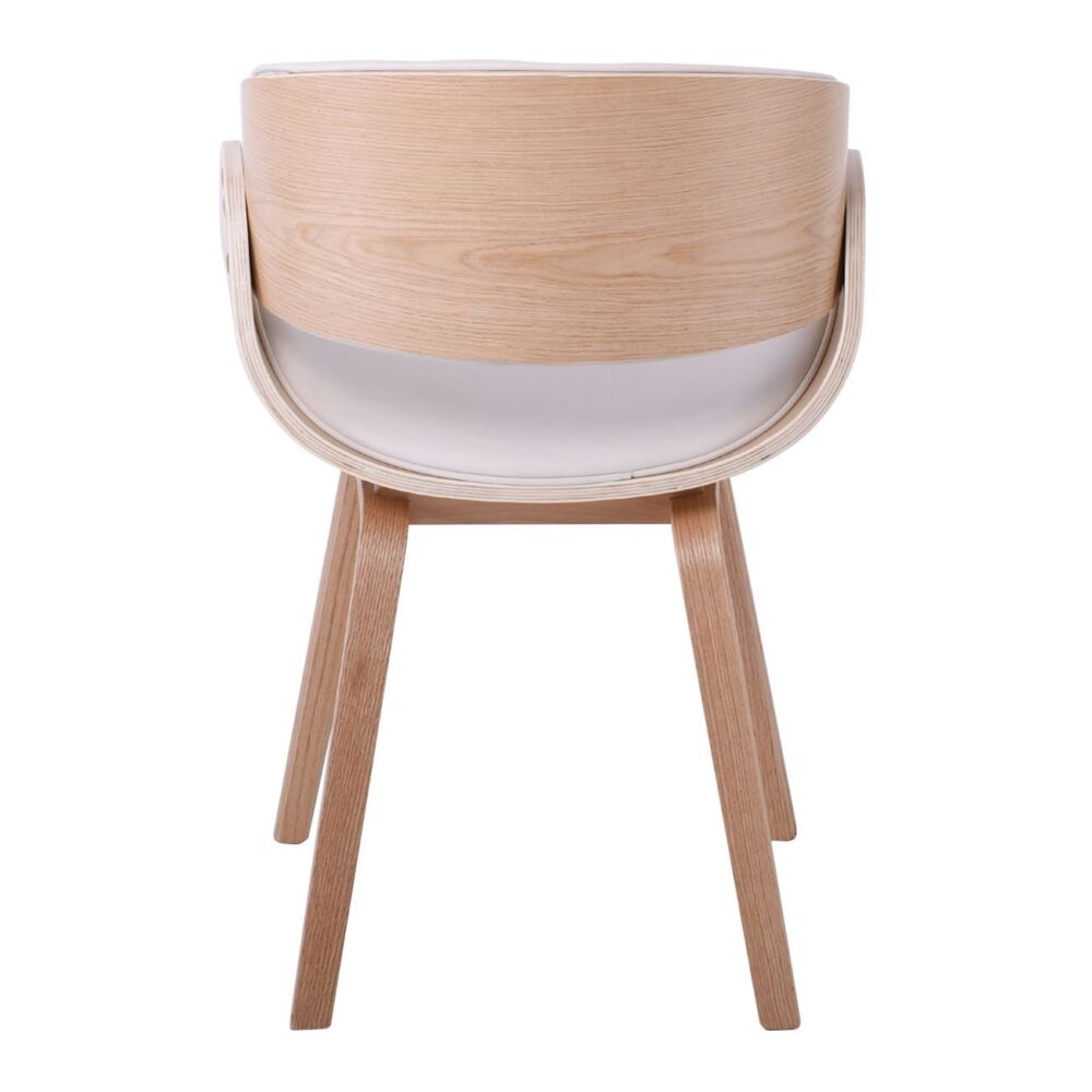 JOY-W Πολυθρόνα Τραπεζαρίας Φυσικό, Pu Άσπρο - Image 4