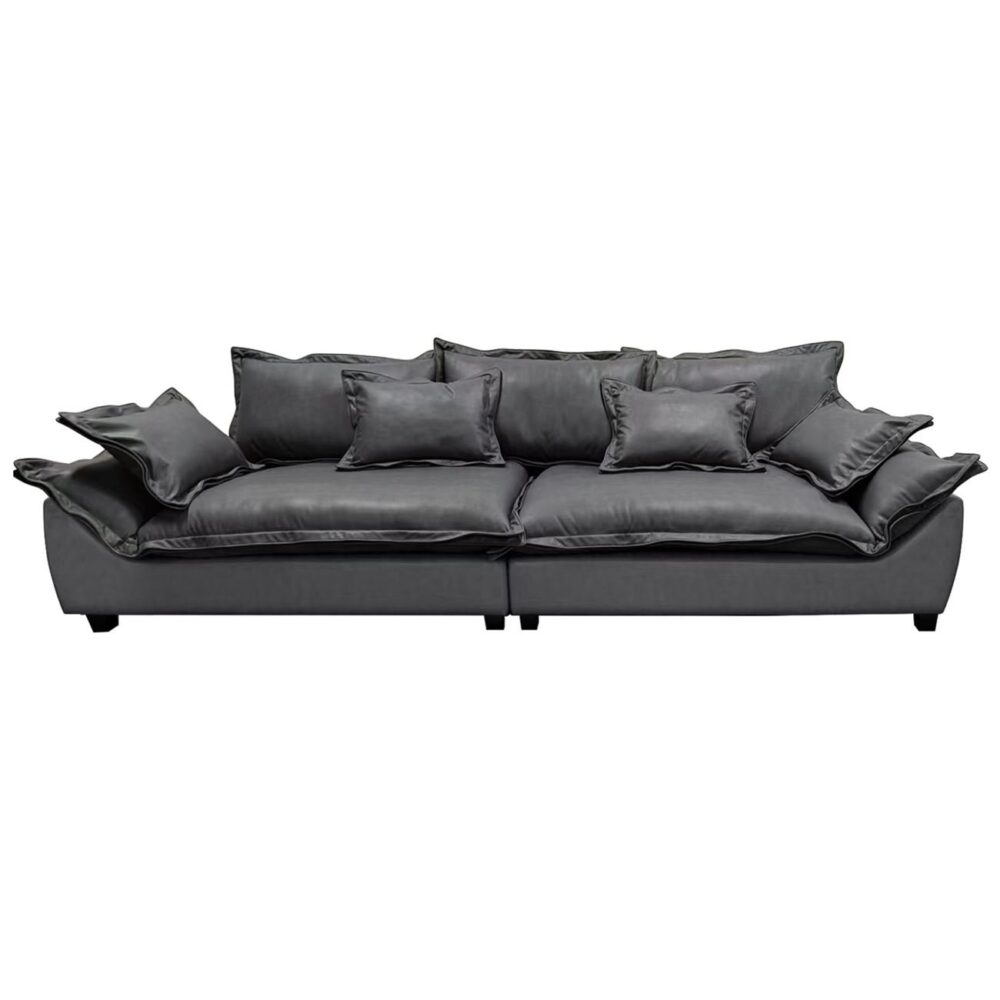 DARBY Kαναπές Σαλονιού - Καθιστικού 4Θέσιος, Ύφασμα Nabuk Σκούρο Γκρι - Image 2