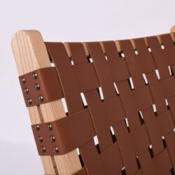 DUNE MAX Lounge Καρέκλα, Ξύλο Απόχρωση Φυσικό, Κάθισμα-Πλάτη Ιμάντες Pu Καφέ - Image 6