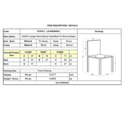 DUNE MAX Lounge Καρέκλα, Ξύλο Απόχρωση Φυσικό, Κάθισμα-Πλάτη Ιμάντες Pu Καφέ - Image 8