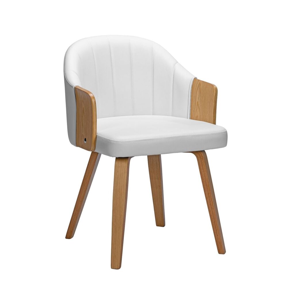 ENZO Πολυθρόνα Τραπεζαρίας Φυσικό, Pu Άσπρο - Image 2