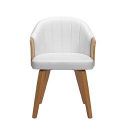 ENZO Πολυθρόνα Τραπεζαρίας Φυσικό, Pu Άσπρο - Image 4