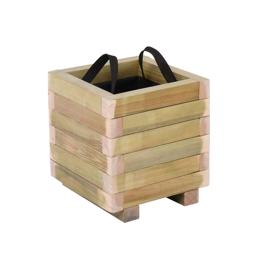 FLOWER POT WOOD Γλάστρα, Εμποτισμού Pine, Απόχρωση Φυσικό, 30x30x32cm - Image 2
