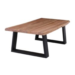 LIZARD-W Τραπεζάκι Σαλονιού Καθιστικού, Μέταλλο Βαφή Μαύρο, Ξύλο Ακακία Φυσικό - Image 2