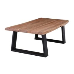 LIZARD-W Τραπεζάκι Σαλονιού Καθιστικού, Μέταλλο Βαφή Μαύρο, Ξύλο Ακακία Φυσικό