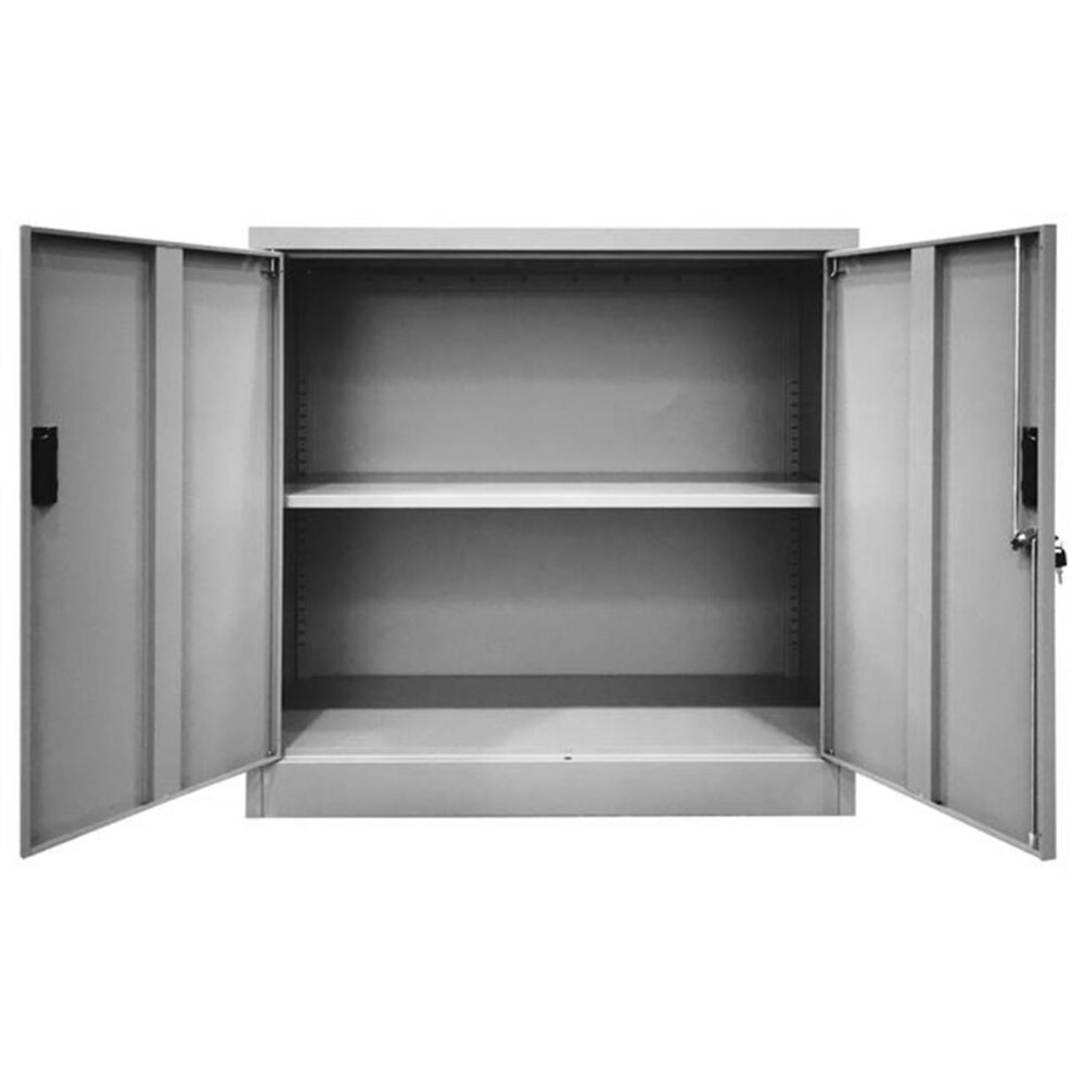 ΝΤΟΥΛΑΠΙ Δίφυλλο - 2 Ράφια Εσωτερικά - Μέταλλο Βαφή Γκρι - Image 4