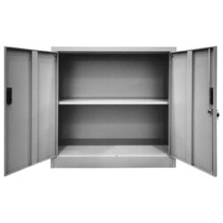 ΝΤΟΥΛΑΠΙ Δίφυλλο - 2 Ράφια Εσωτερικά - Μέταλλο Βαφή Γκρι - Image 4